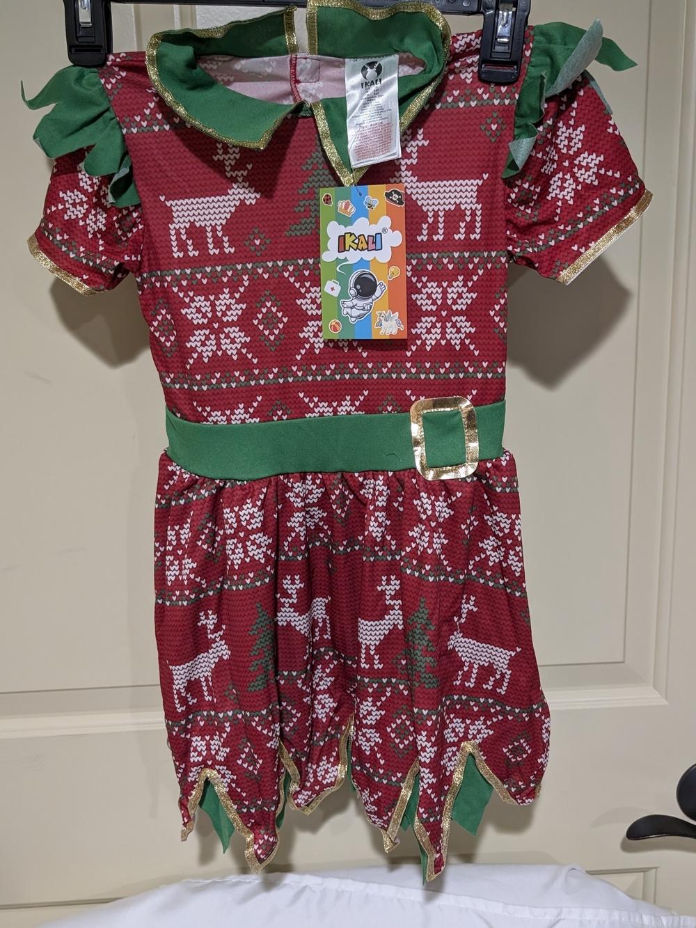 Kali Red and Green Holiday Elf Costume - 4 To 6 Youth